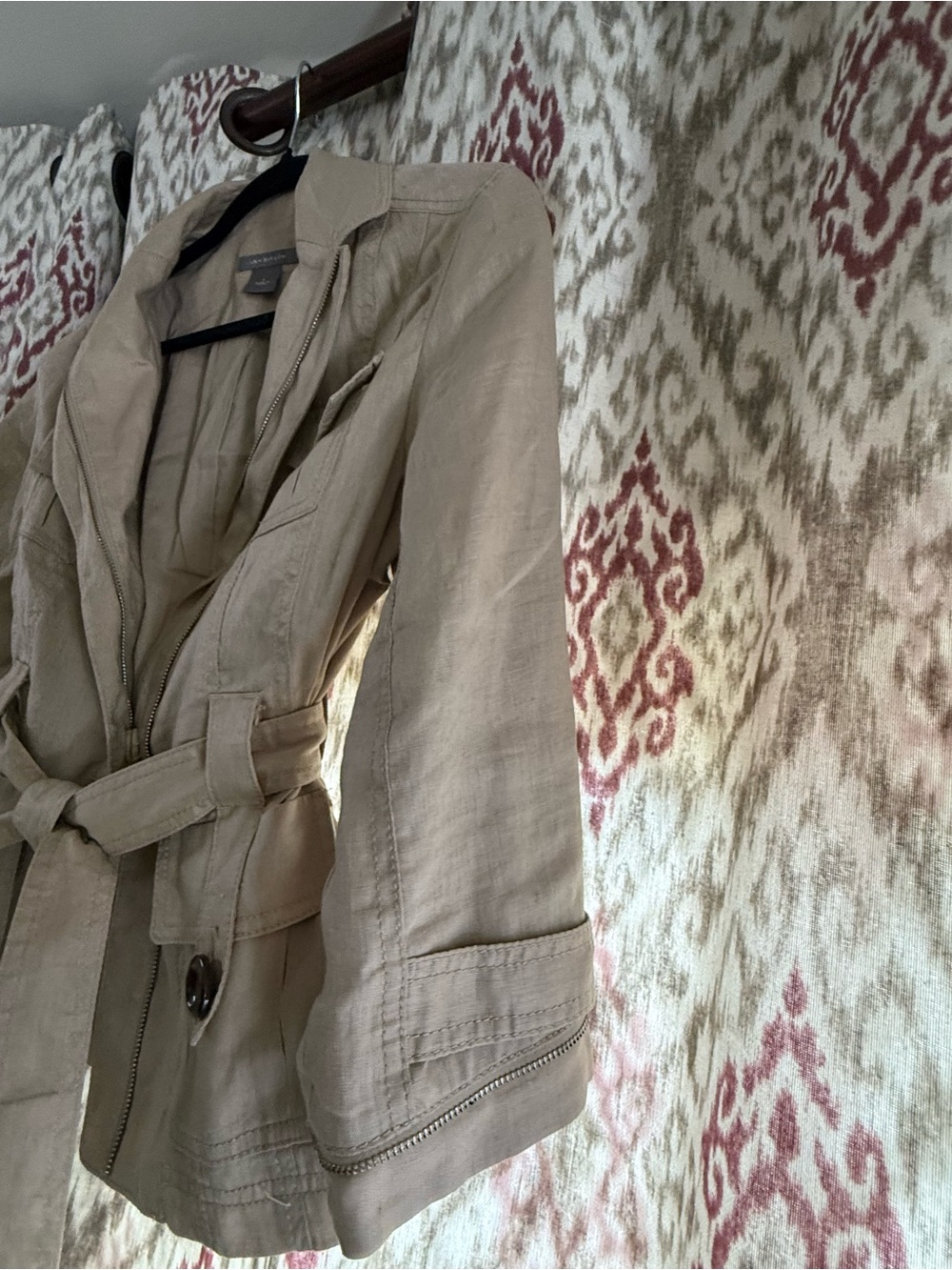 Ann Taylor Taupe Utility Safari Belted Jacket - Picture 6 of 14